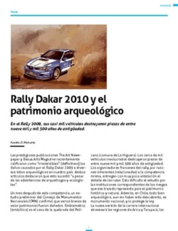 Impacto patrimonial Rally Dakar