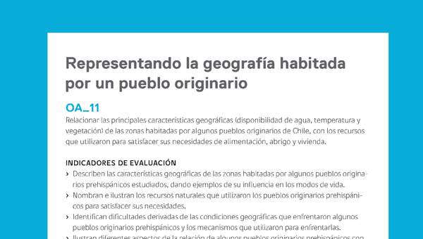 Ejemplo Evaluación Programas - OA11 - Representando la geografía habitada por un pueblo originario