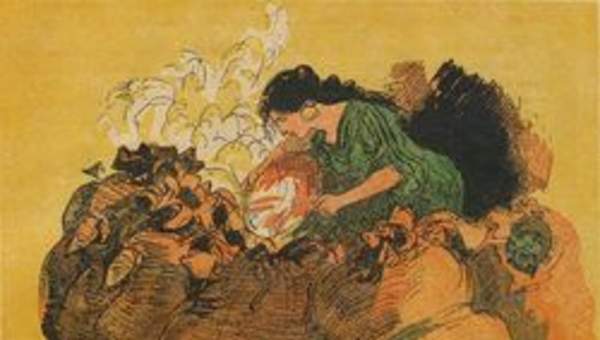 Ilustración: Esclava Morgiana y las tinajas