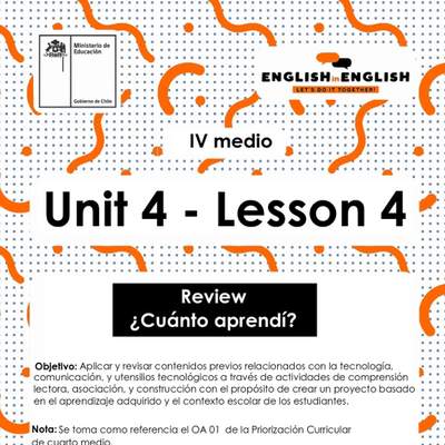 Inglés 4° Medio Unidad 4 - Lesson 4
