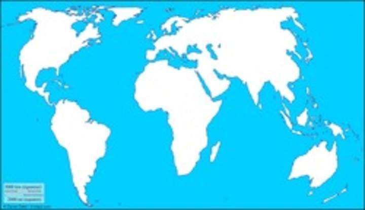 Mapa mudo del mundo con Europa al centro