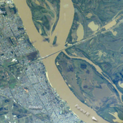 Fotografía aérea del río Paraná