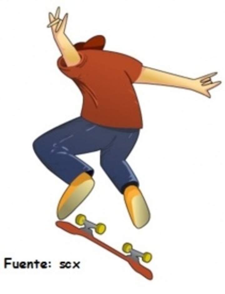 Niño practicando skateboard