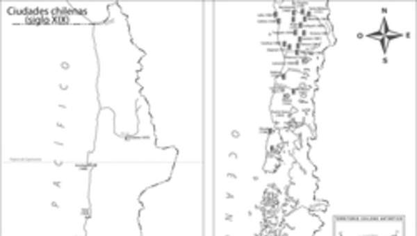 Mapa ciudades de Chile siglo XIX