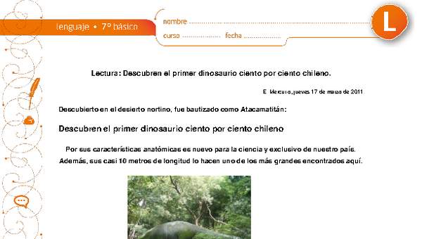 Descubren dinosaurio ciento por ciento chileno