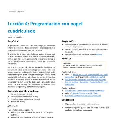 Unidad 1 - Lección 04: Programación con papel cuadriculado