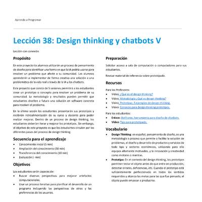 Unidad 2 - Lección 38: Design thinking y chatbots V