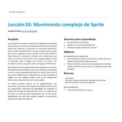 Unidad 2 - Lección 24: Movimiento complejo de Sprite