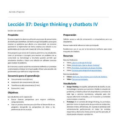 Unidad 2 - Lección 37: Design thinking y chatbots IV