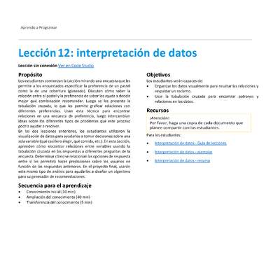 Unidad 1 - Lección12: interpretación de datos