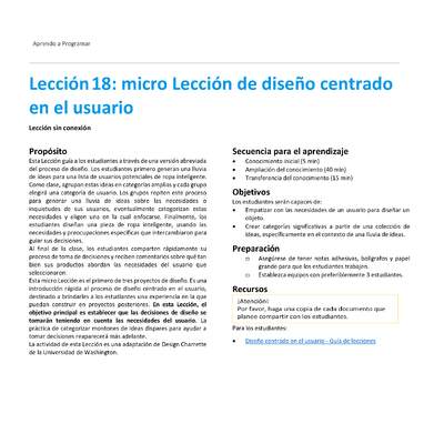 Unidad 2 - Lección18: micro Lección de diseño centrado en el usuario