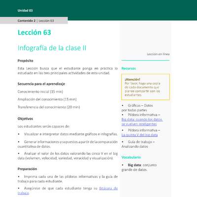 Unidad 3 - Lección 63: Infografía de la clase II
