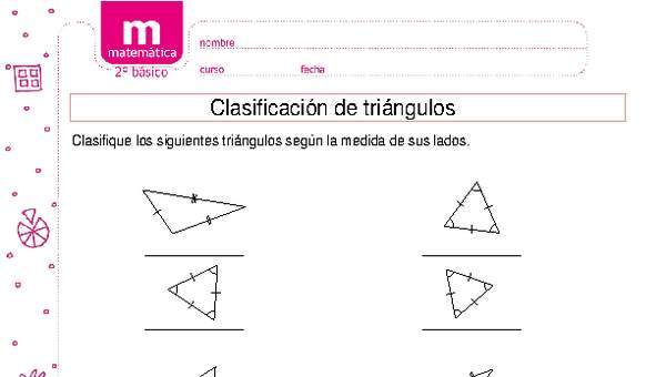 Clasificar triángulos según medidas de lado A