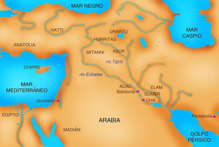 Mapa de Mesopotamia
