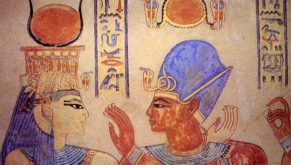 Faraón Seti y la diosa Harthor