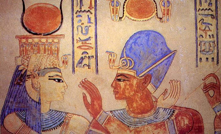 Faraón Seti y la diosa Harthor