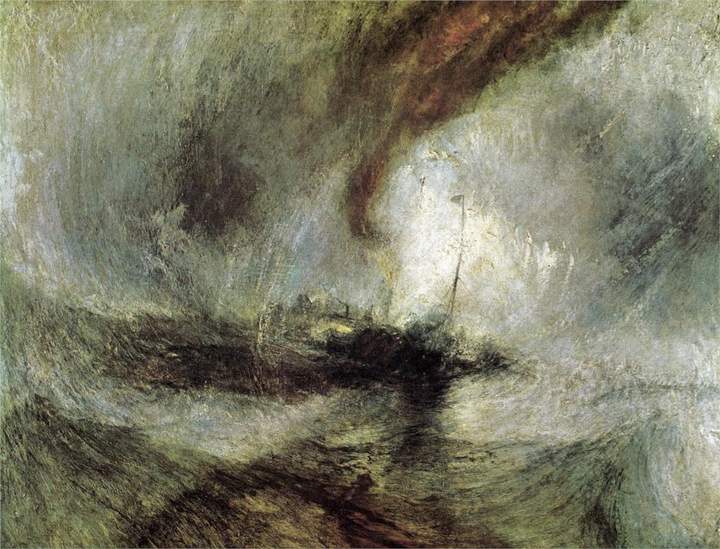 Barco a vapor en tormenta