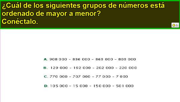 Comparar y ordenar números (VI)