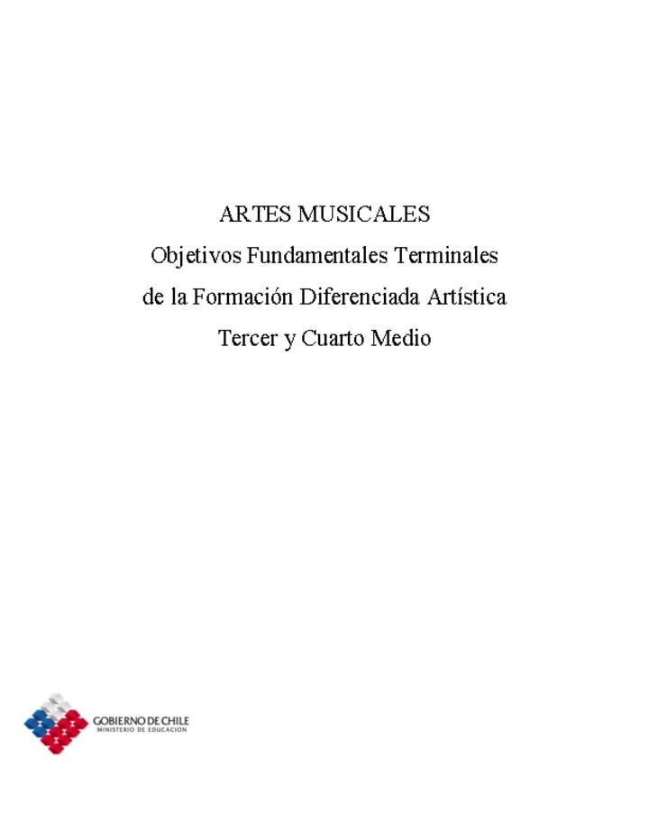 Objetivos Fundamentales Terminales - Artes Musicales