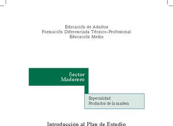 Educación Jóvenes y Adultos - TP - Forestal - Sector Maderero