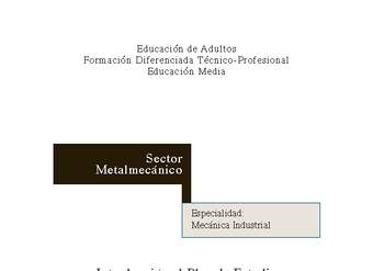 Educación Jóvenes y Adultos - TP - Mecánica industrial - Sector Metalmecánico
