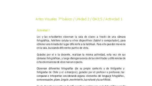 Artes Visuales 7° básico-Unidad 2-OA3;5-Actividad 1