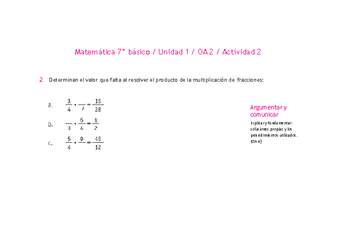 Matemática 7° básico -Unidad 1-OA 2-Actividad 2