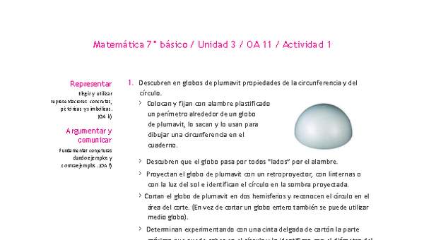 Matemática 7° básico -Unidad 3-OA 11-Actividad 1