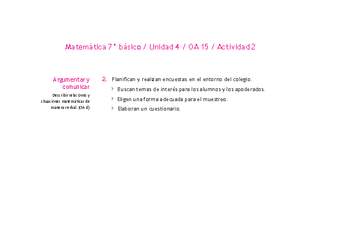 Matemática 7° básico -Unidad 4-OA 15-Actividad 2