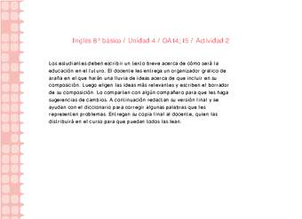 Inglés 8° básico-Unidad 4-OA14;15-Actividad 2