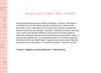 Inglés 8° básico-Unidad 4-OA3;4-Actividad 1