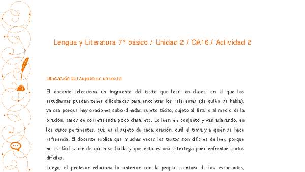 Lengua y Literatura 7° básico-Unidad 2-OA16-Actividad 2