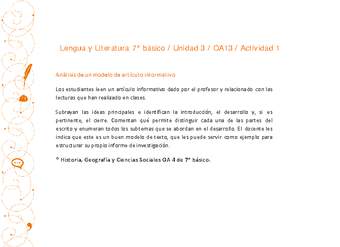 Lengua y Literatura 7° básico-Unidad 3-OA13-Actividad 1