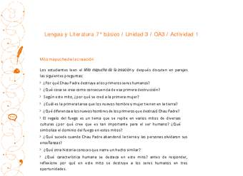Lengua y Literatura 7° básico-Unidad 3-OA3-Actividad 1