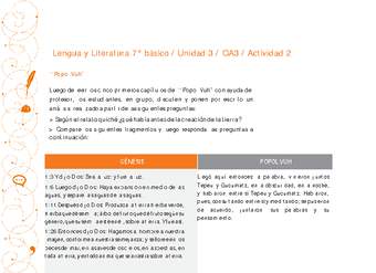 Lengua y Literatura 7° básico-Unidad 3-OA3-Actividad 2