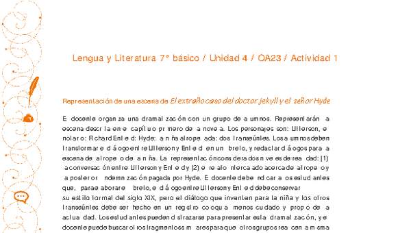Lengua y Literatura 7° básico-Unidad 4-OA23-Actividad 1