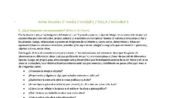 Artes Visuales 2 medio-Unidad 1-OA1;4-Actividad 5