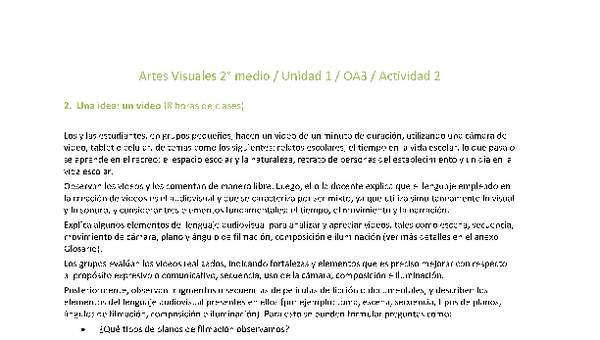 Artes Visuales 2 medio-Unidad 1-OA3-Actividad 2