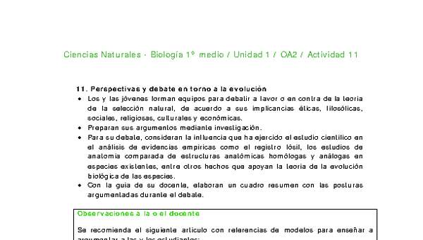 Ciencias Naturales 1 medio-Unidad 1-OA2-Actividad 11