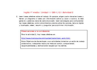 Inglés 1 medio-Unidad 1-OA11;12-Actividad 2