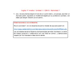 Inglés 1 medio-Unidad 1-OA15-Actividad 7