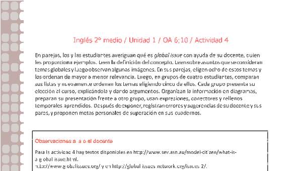 Inglés 2 medio-Unidad 1-OA6;10-Actividad 4
