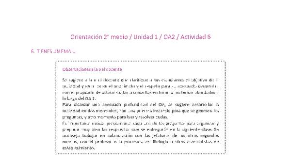 Orientación 2 medio-Unidad 1-OA2-Actividad 6