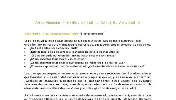 Artes Visuales 1 medio-Unidad 2-OA1;4;5-Actividad 1b