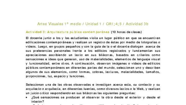 Artes Visuales 1 medio-Unidad 2-OA1;4;5-Actividad 3b