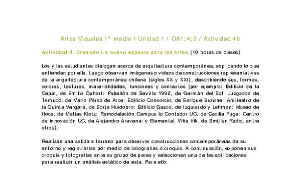 Artes Visuales 1 medio-Unidad 2-OA1;4;5-Actividad 4b