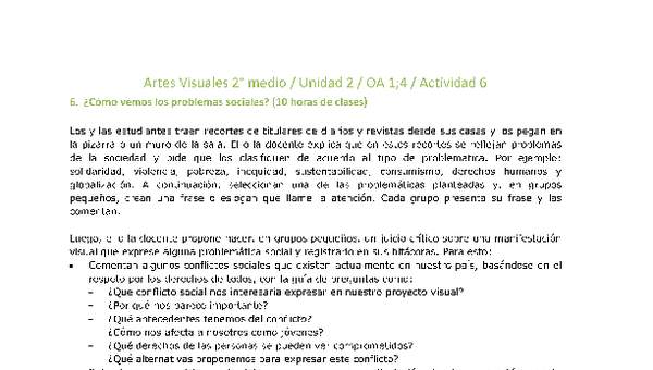 Artes Visuales 2 medio-Unidad 2-OA1;4-Actividad 6