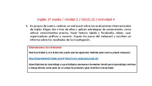 Inglés 1 medio-Unidad 2-OA10;12-Actividad 4
