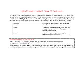 Inglés 2 medio-Unidad 2-OA8;12-Actividad 4