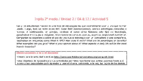 Inglés 2 medio-Unidad 2-OA8;12-Actividad 5